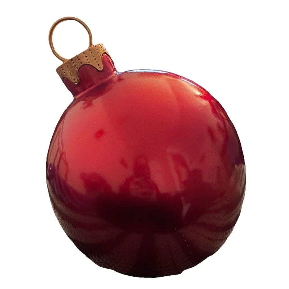 Large Red Christmas Ornament Decor Light Up LED Monogrammed Untested
